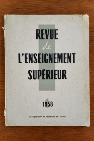 Revue de l'enseignement supérieur, N° 1